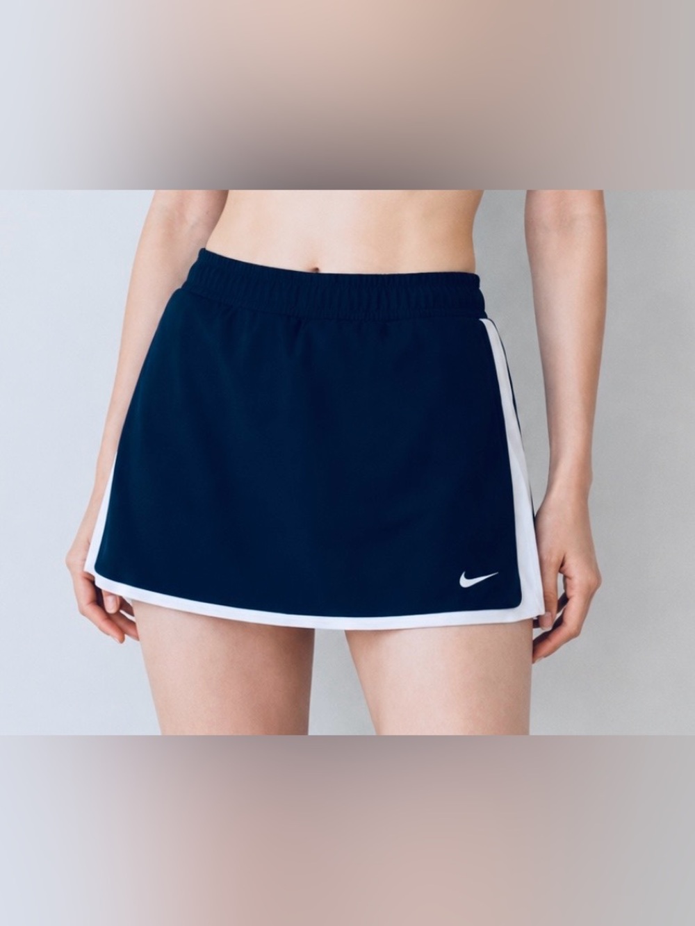 NIKE Navy & White Trim Dri-Fit Athletic A-Line Skort